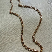 Vintage Danish Chunky Biker Link Necklace in 14k Gold - Signed BNH - 18.3 Inch length