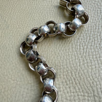 WOW Chunky! 1971 Vintage Swedish Sterling Silver Rolo Link Bracelet 107g – 6.5 inch interior circumference