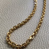 WEIGHTY!! 18k Gold Chunky Biker Chain Necklace - By Classic Italian Maker Balestra - 20 inch length