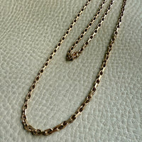 Longer Length 14k Gold Biker Link Necklace 3mm width - 22.2 inch length