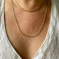 Vintage Omega Link Necklace in 18k Gold- Made in Trissino Italy, 1960s era - 16.5 inch length