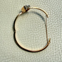 1944 Modernist Rock Crystal and 18k Gold Hinged Bangle by STIGBERT - 7.1 inch interior circumference