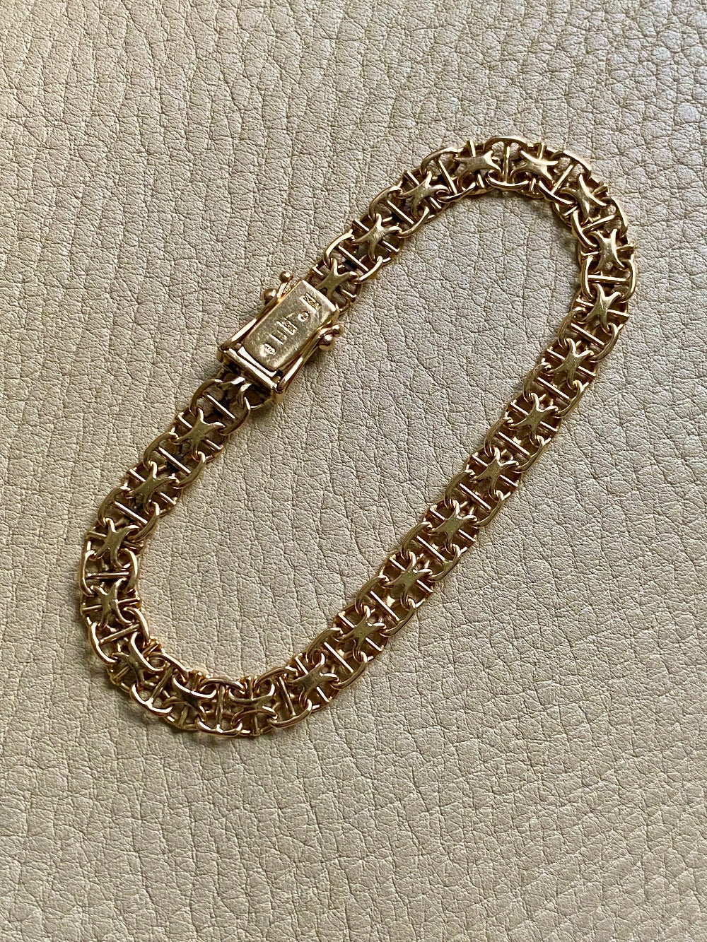1962 Star link with bars - Bracelet in 18k gold - 7.25 inch length