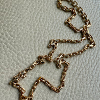RARE Midcentury Era 14k gold Graduated Biker Link Necklace Signed Edvin Einar & C Larsen - 17.8 inch length
