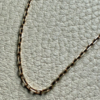 14k Gold Danish Vintage Skinny Biker Link Chain Necklace, Signed - 17 inch length