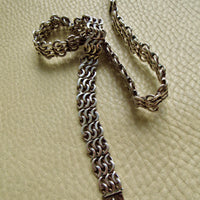 1963 Vintage Swedish Silver Crescent Link Collar Necklace – 16 inch Length