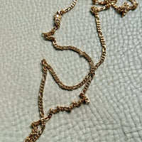 1986 Figaro Curb Link Variation Long Necklace in 18k Gold - 27.7 inch length