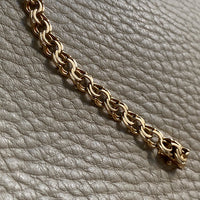 Vintage 1963 Double link solid 18k gold bracelet - 7.5 inch length