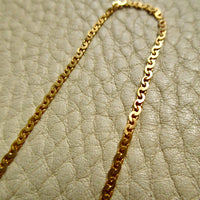 Skinny Vintage Swedish Virola Link Necklace 18k Gold – 19.7 Inch Length