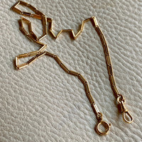 1941 Swedish 18k gold bar link watch chain necklace - 16.25 inch length