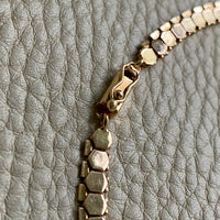 Sensational Vintage Hexagon Link gold necklace made in solid 18k gold - 17.6 inch length