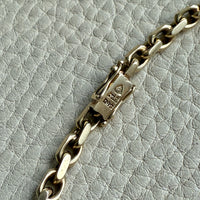Vintage Biker Link Bracelet in 14k solid gold - Signed EEJ - 7.6 inch length