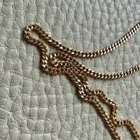 Danish Vintage 14k Gold Curb Link Chain Necklace - Excellent long length 23.75 inch length