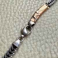Vintage Sterling Silver Herringbone Chain Necklace ALTON & Pernilla Wiberg – 17 Inch length