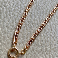 Portuguese Vintage 19.2 Karat Rose Gold Unique Oblong Curb Link Bracelet - 8 inch length