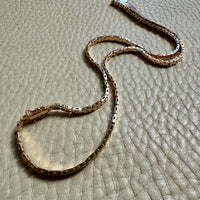 Shimmering Vintage 14k Gold Cleopatra Link Necklace - 17.8 inch length