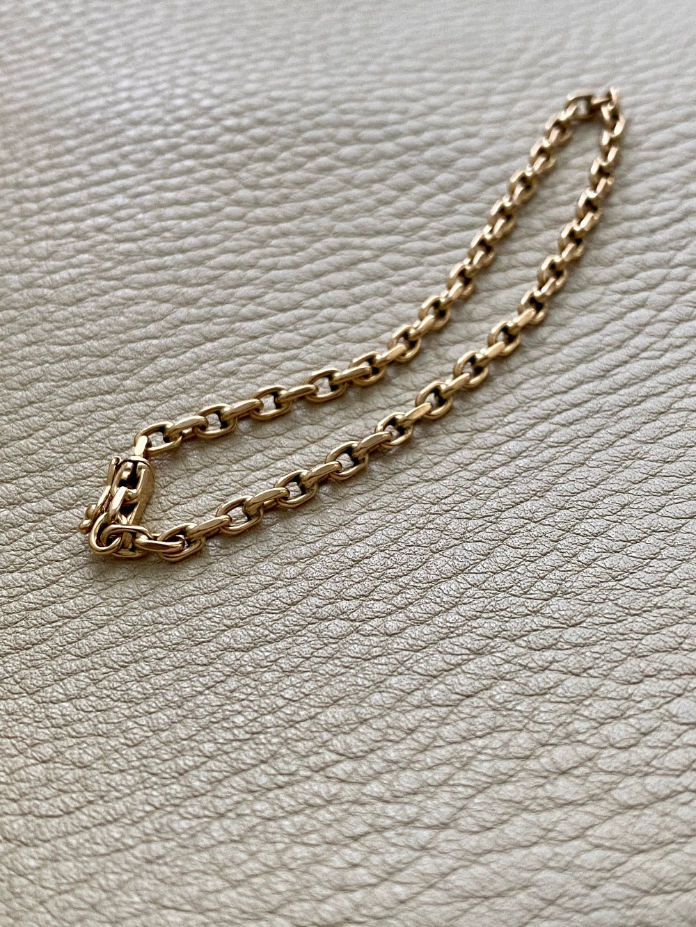 18k gold anchor link bracelet Danish antique early 1900s era