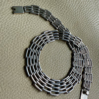 Vintage Taxco Sterling Silver Handmade Link Collar Necklace Mexican Vintage- 16.6 inch length