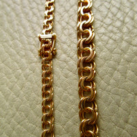 Swedish Vintage 18k Gold Necklace - Graduated Double Link Chain Necklace - 17.1 inch length