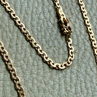 Long 18k Gold Vintage Virola Link Necklace - 21.8 inch length