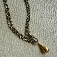 REDUCED! Antique Longuard Oval Belcher Chain in Pale Yellow 7k gold - 20 inch necklace length