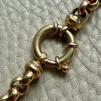 Chubby! 18k Gold Vintage Rolo Link Necklace with Large Bolt Clasp - 17.8 inch length