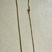 Scandinavian Vintage Pressed Curb Link 18k Gold Necklace - 17.5 inch length
