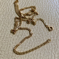 Vintage 18k gold pressed curb link necklace - 17.7 inch length