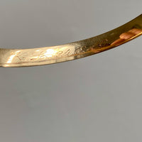 1950 Finnish Hinged Bangle with Botanical Flowers and Leaves Engraved Pattern 14k Yellow Gold - 6.8 inch interior