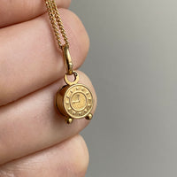 18k Gold Vintage Charm or Pendant - Alarm clock