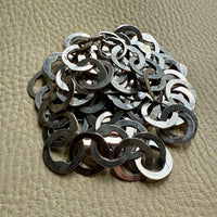 Silver Handmade Flat Circles Chain Necklace - 36 inch length