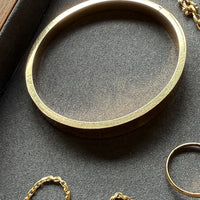 1960s era Vintage Danish 14k Gold Hinged Bangle Bracelet – 7 inch Interior Circumference
