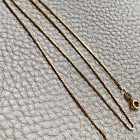 Vintage box link gold chain necklace - 15.25 inches of 18k gold
