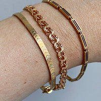 Extraordinary! Antique 18k gold slotted link bracelet - 7 inch length
