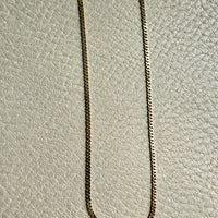Scandinavian Vintage Pressed Curb Link 18k Gold Necklace - 17.5 inch length