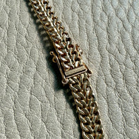 Vintage Swedish 18k Gold Herringbone Link Collar Necklace - 17.5 inch length