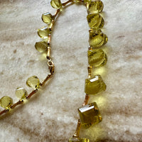 JUICY! Graduated Lemon Quartz and 14k gold necklace - 18 inch length
