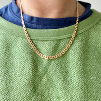 Early to Mid 20th Century era 18k gold Virola Link Necklace - Graduated width - 18.9 inch length