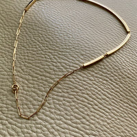 Geometric tubular handmade gold bar link necklace - 18k gold - Swedish 1960s era