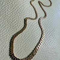 Luxurious Vintage Swedish 18k gold pressed curb link necklace, graduated width - 16.8 inch length