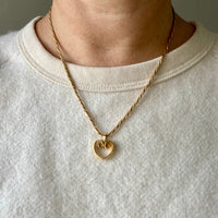 23k and 18k gold Swedish handmade heart pendant - early 20th century era