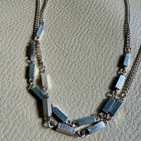 Fabulous 1975 Sterling Silver EXTRA LONG Curb Chain with Bar Link Necklace - 50.5 inch length