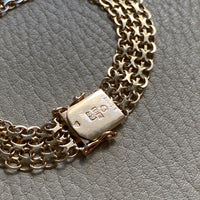 1968 Triple row star link bracelet in 18k gold - 7.25 inch length