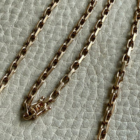 Longer Length 14k Gold Biker Link Necklace 3mm width - 22.2 inch length