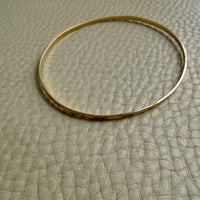 Skinny 18k Gold Vintage Oval Bangle - 8.5 inch interior circumference