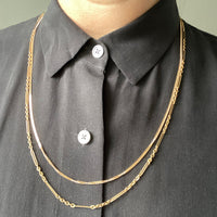 1971 Trombone link necklace in 18k gold - 24.5 inch length - Swedish vintage