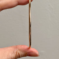1955 Swedish Vintage 18k Gold Round Circular Solid Bangle - 7.9 inch interior circumference