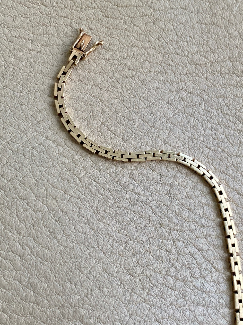 Danish vintage 14k slim brick link bracelet