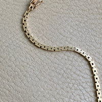 Danish vintage 14k slim brick link bracelet