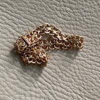 Solid 18k gold silky x-link bracelet, vintage 1970 Swedish